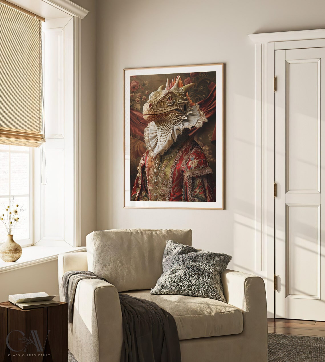 Dragon Royal Renaissance Portrait Brocade Coat Animal Wall Art - Image 3