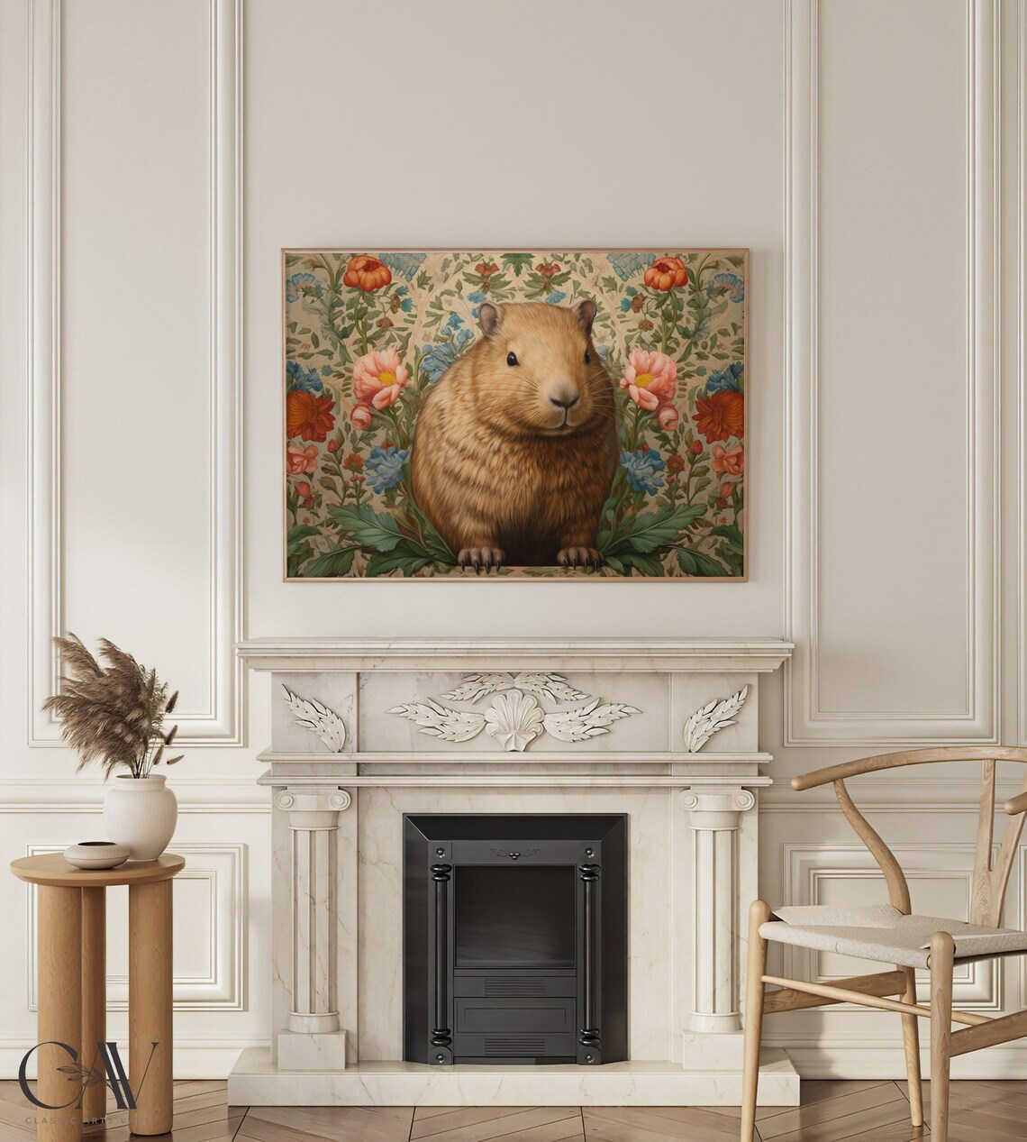 William Morris Inspired Capybara Art Print, Rustic Farmhouse - Image 3