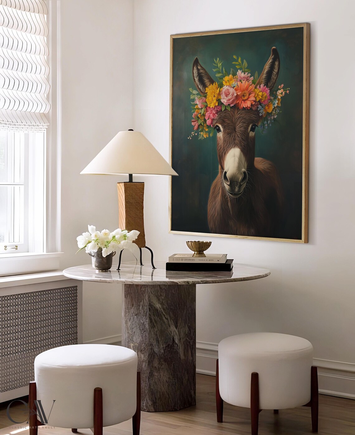 Donkey Maximalist Eclectic Animal Portrait Art Print - Image 4