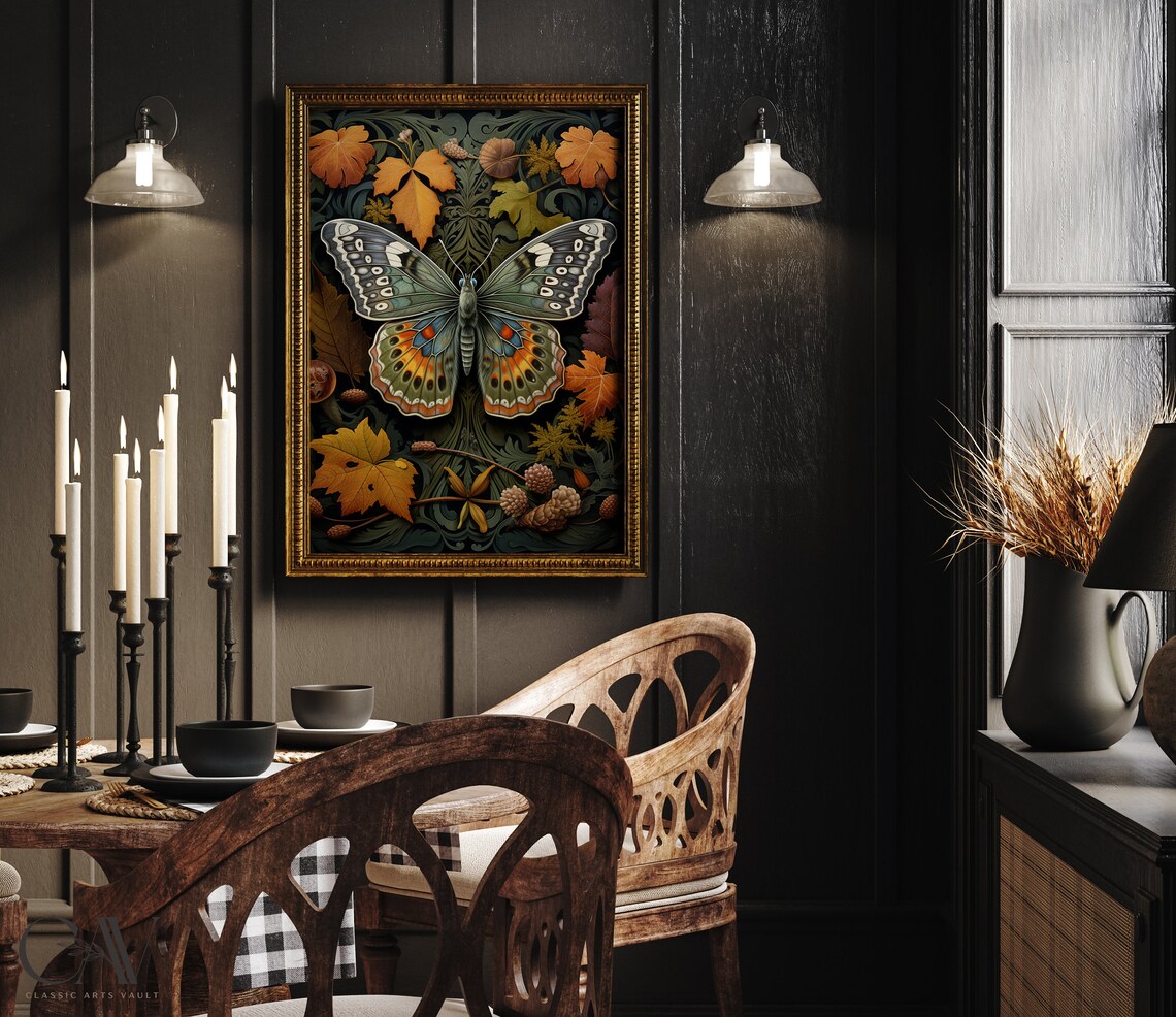 Colorful Butterfly With Orange Eyespots On Autumn Foliage Poster - Image 2