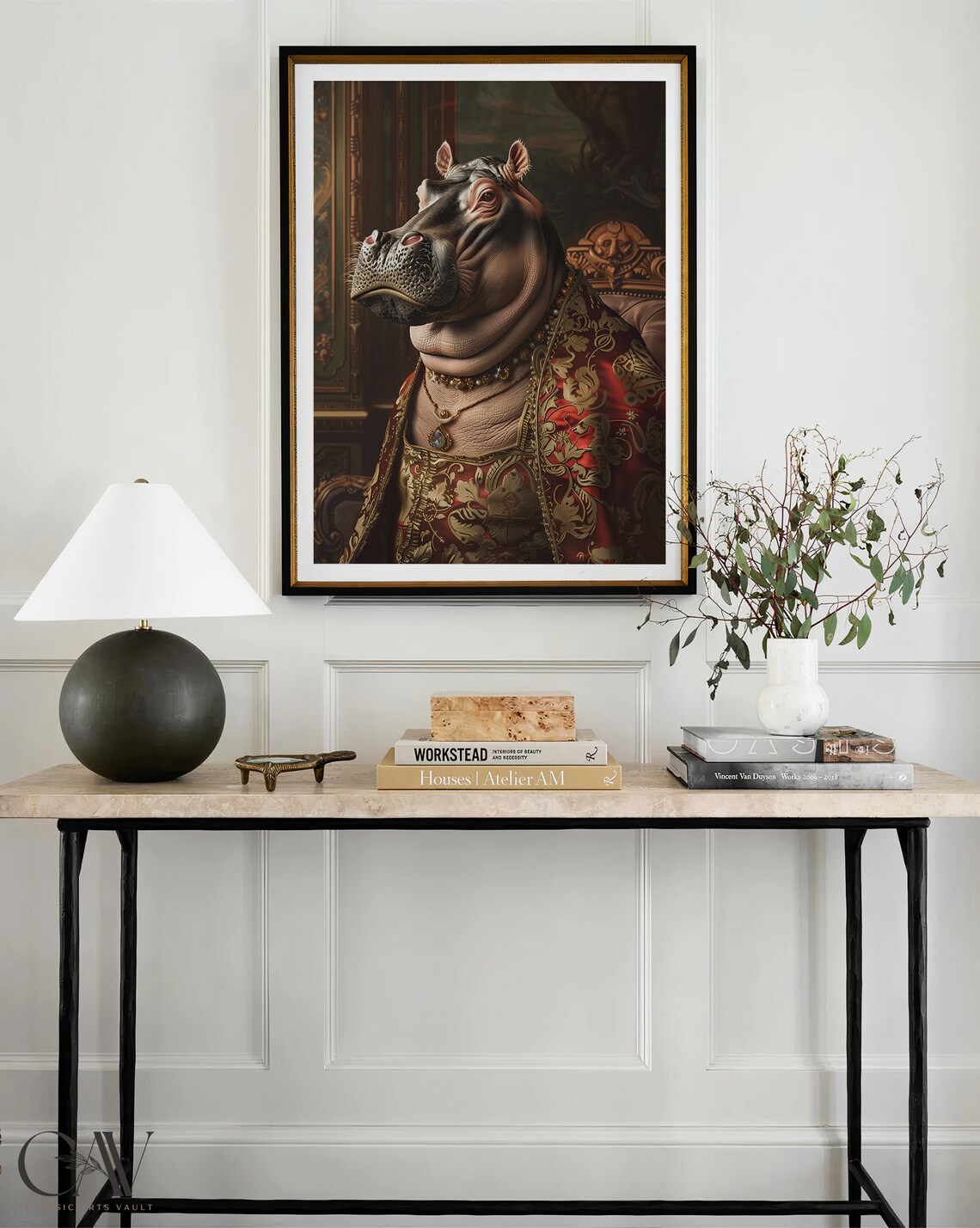 Hippopotamus Royal Renaissance Portrait Vintage Art Print - Image 4