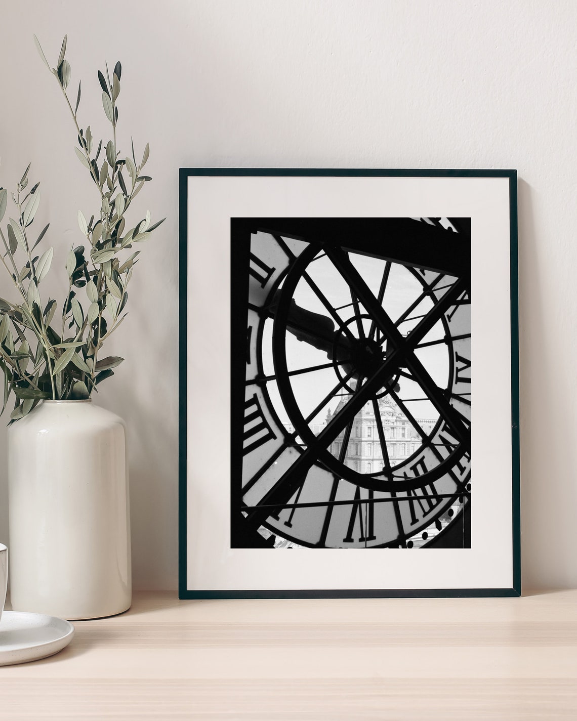 Musee DOrsay Clock Face Interior Black And White Paris Poster - Image 4