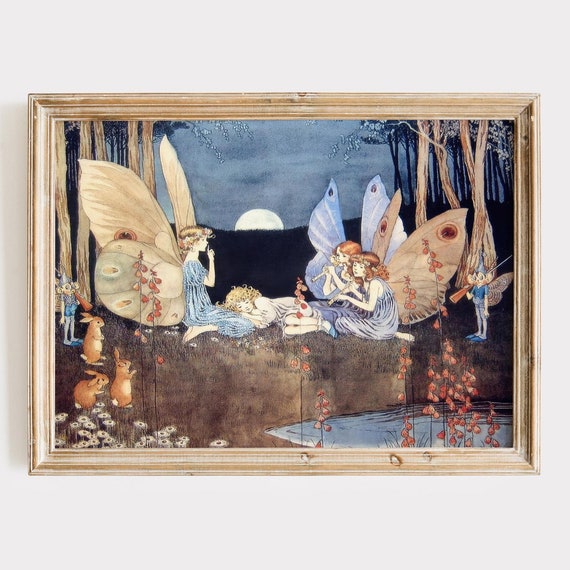Sleeping With Fairies Vintage Nursery Illustration Fairy Art By Ida Rentoul Outhwaite