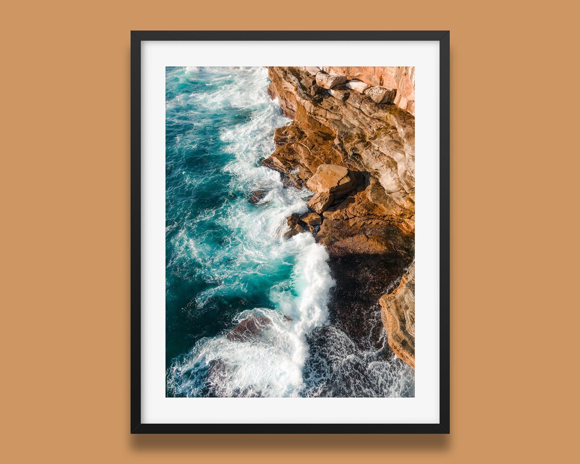 Sydney Bronte Beach Coastal Waves Travel Poster