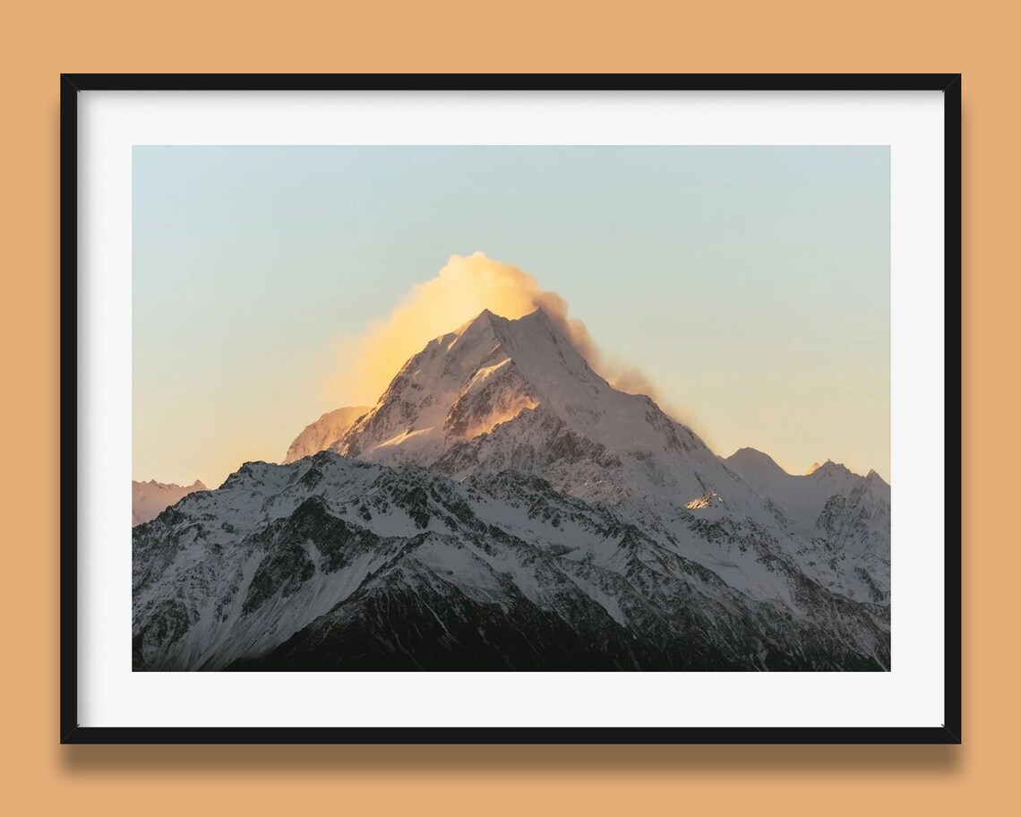 Aoraki Mt Cook Mountain Print, New Zealand Travel