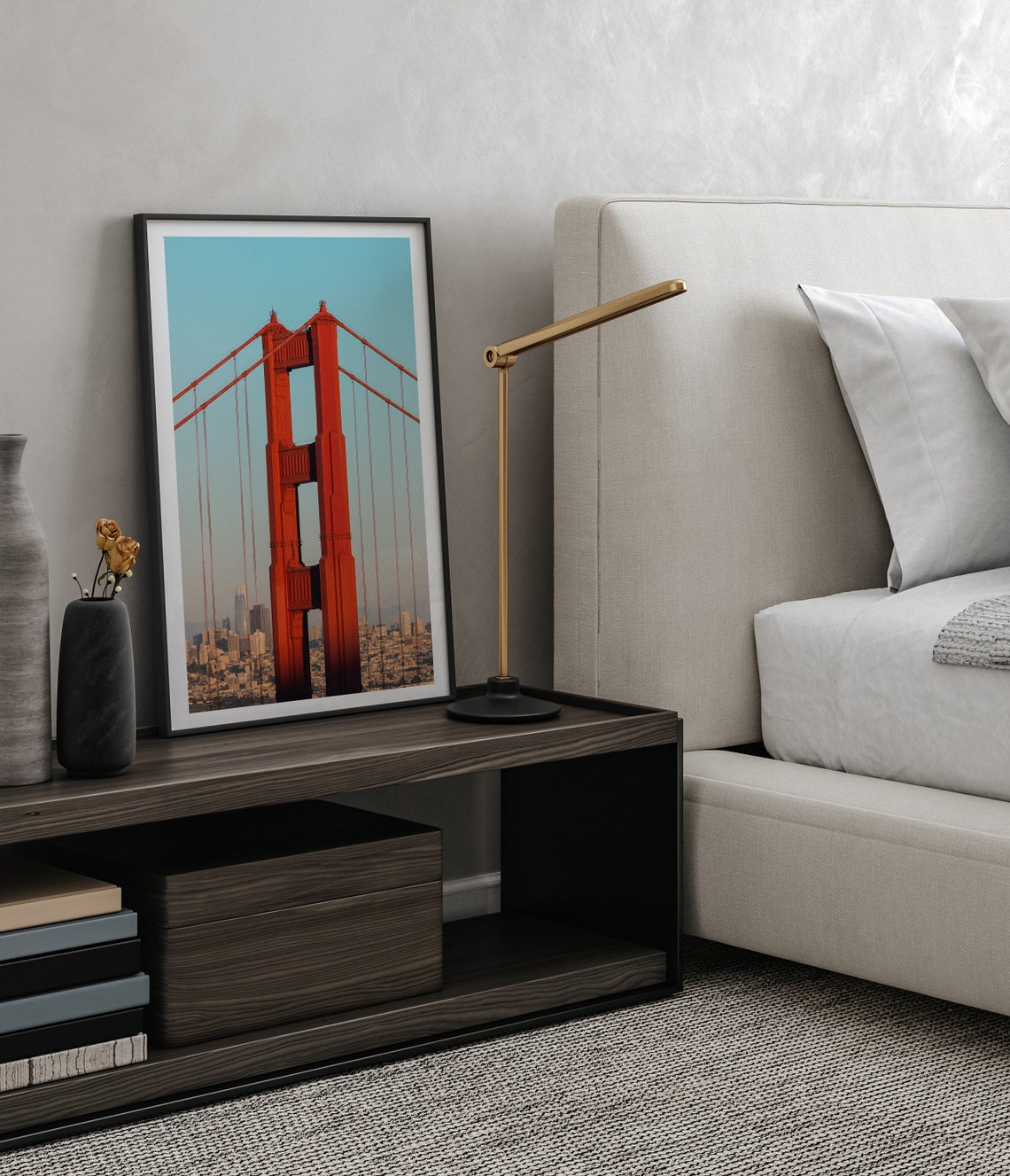 Golden Gate Bridge Tower Portrait San Francisco Skyline Poster - Image 2