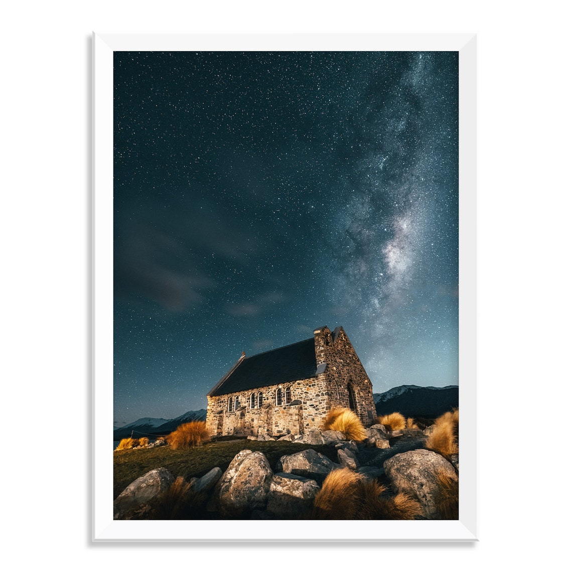 New Zealand Print Milky Way Church Print Church Of The Good Shepherd Wall Art Print Photo Print From Lake Tekapo New Zealand - Image 2