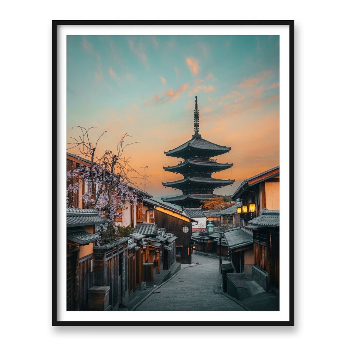 Japan Print Yasaka Pagoda Kyoto Old Street Art Print - Image 2