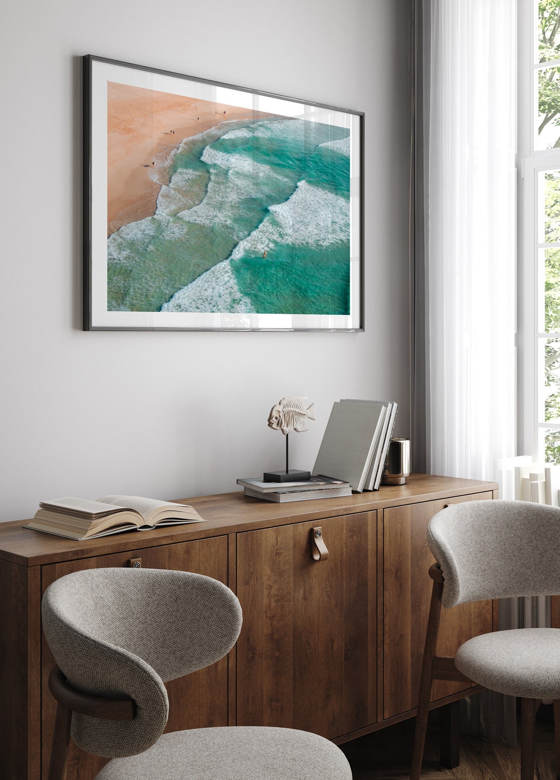 Bondi Beach Aerial Morning Waves Turquoise Surf Sydney Poster - Image 2