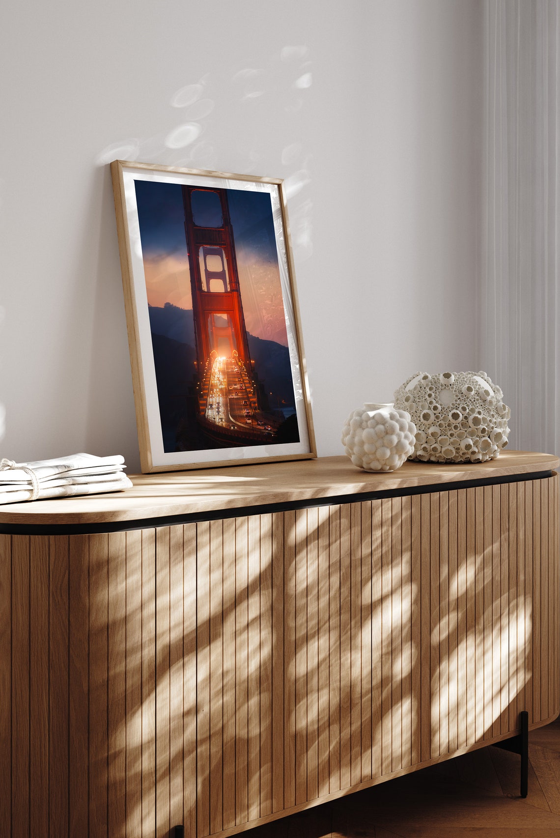 Golden Gate Bridge Twilight Deck Traffic Lights San Francisco Poster - Image 2