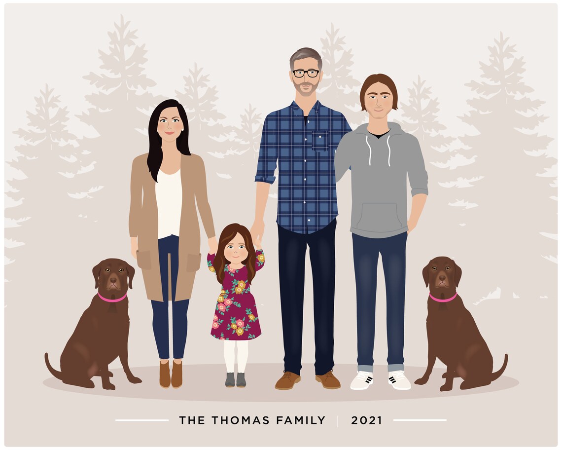 Custom Family Portrait - Personalized Illustration - Image 3