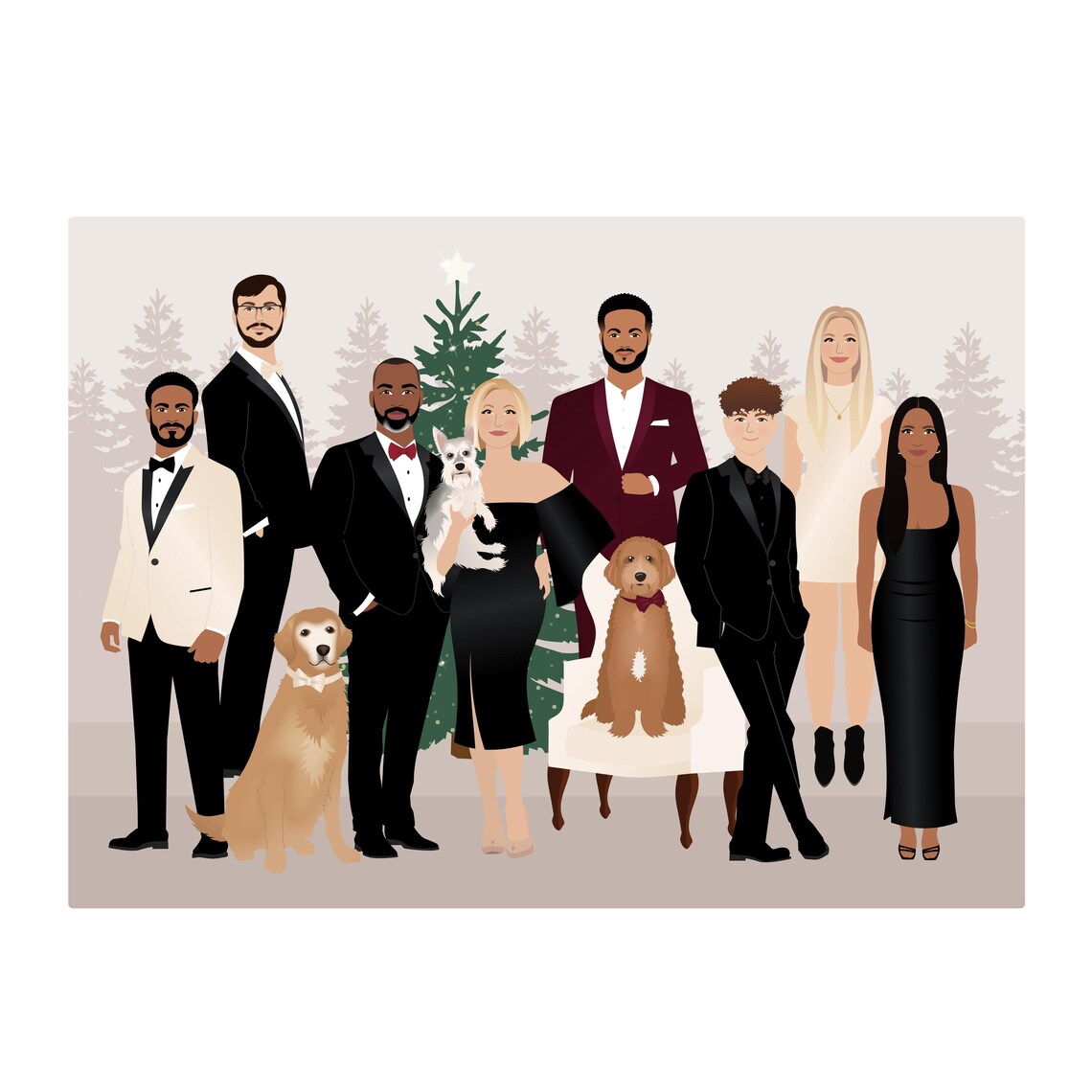 Personalized Family Drawing Portrait Art Print - Image 3