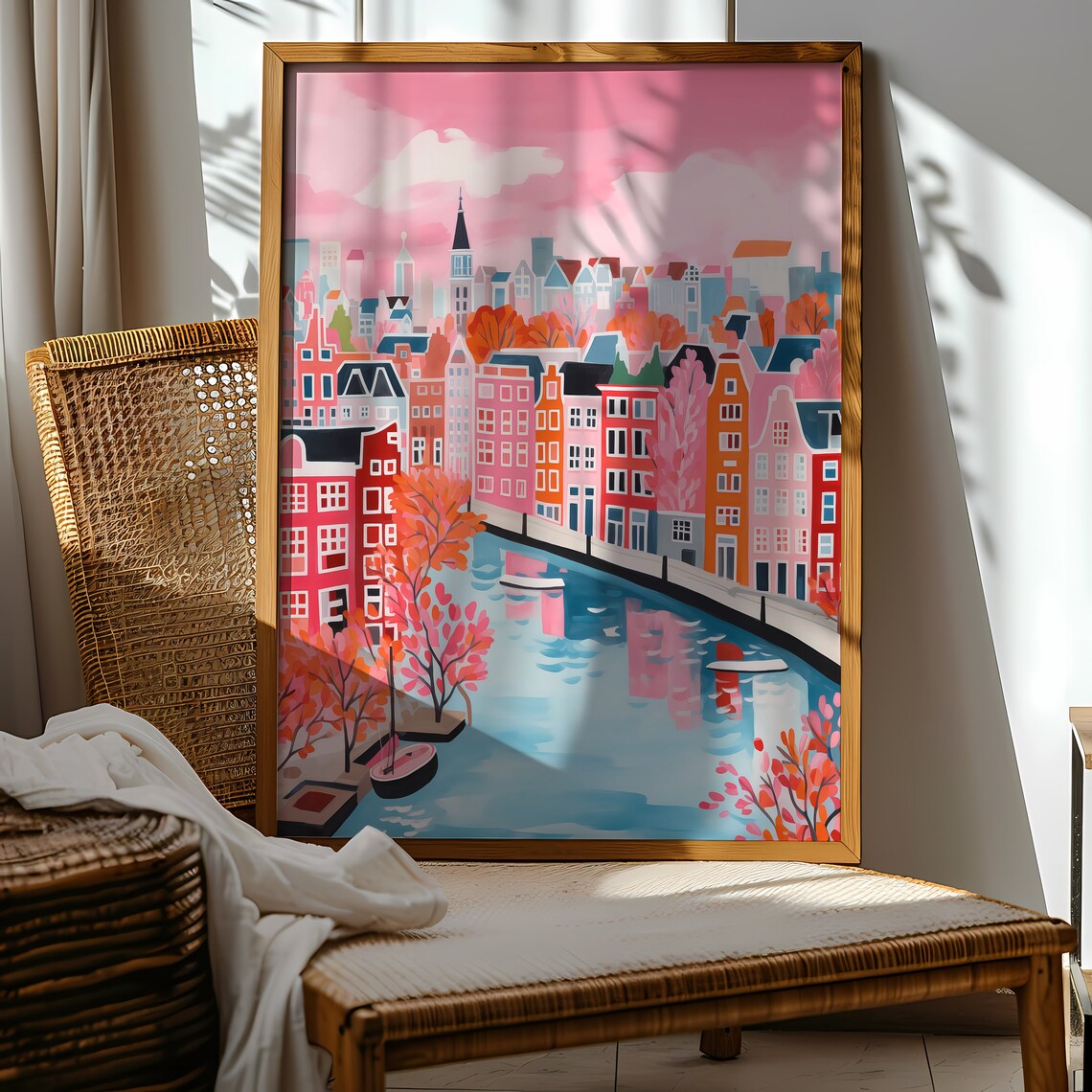 Amsterdam Canals Travel Poster, Romantic Holland Art - Image 2
