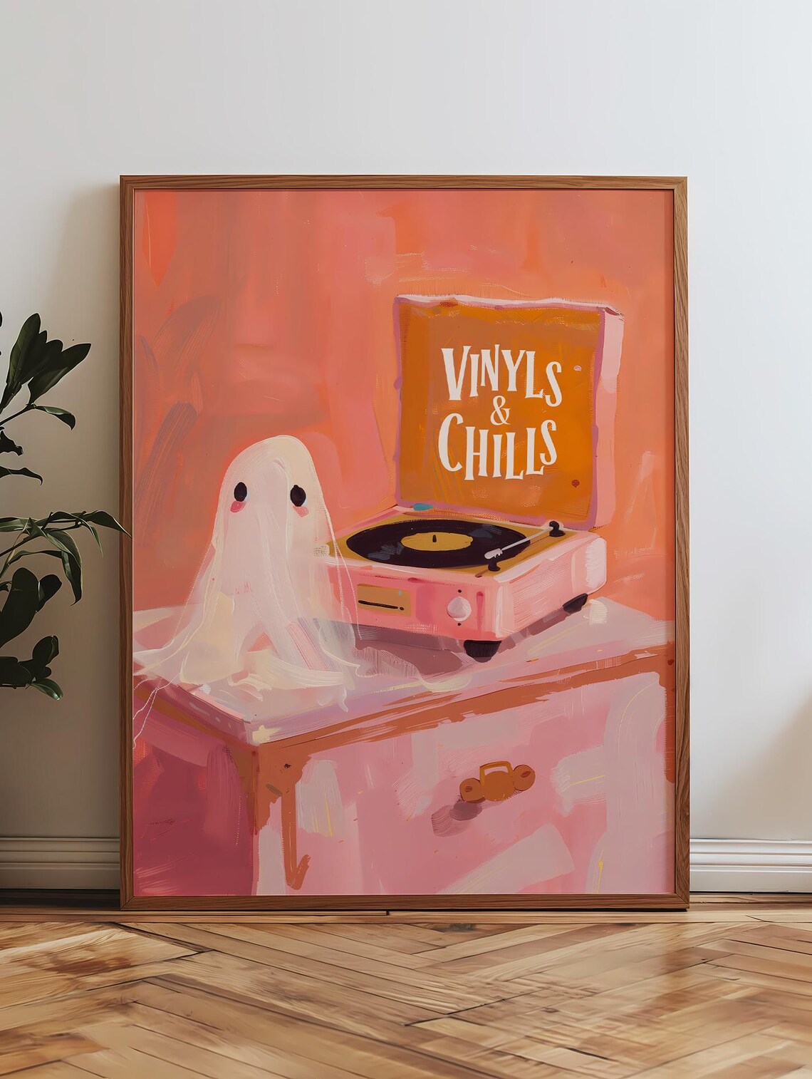Halloween Pink Ghost Vintage Retro Music Poster - Image 3