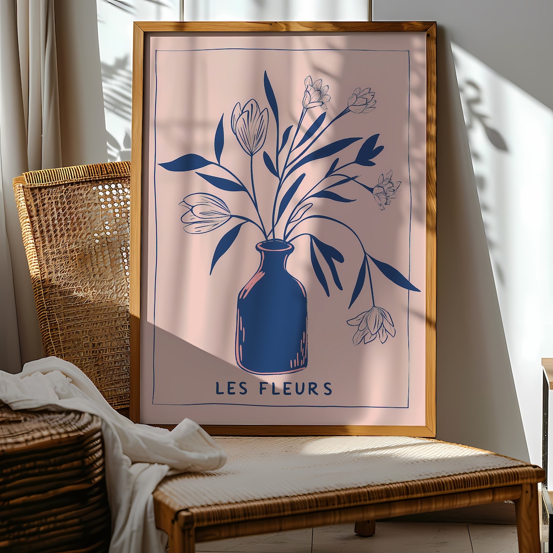 Minimalist Flowers Botanical Print, Japandi Style - Image 2