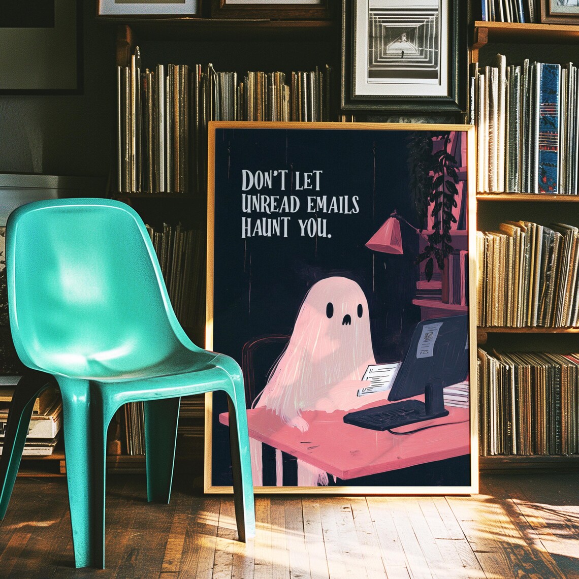 Pink Halloween Coffee Decor, Spooky Art Print - Image 3