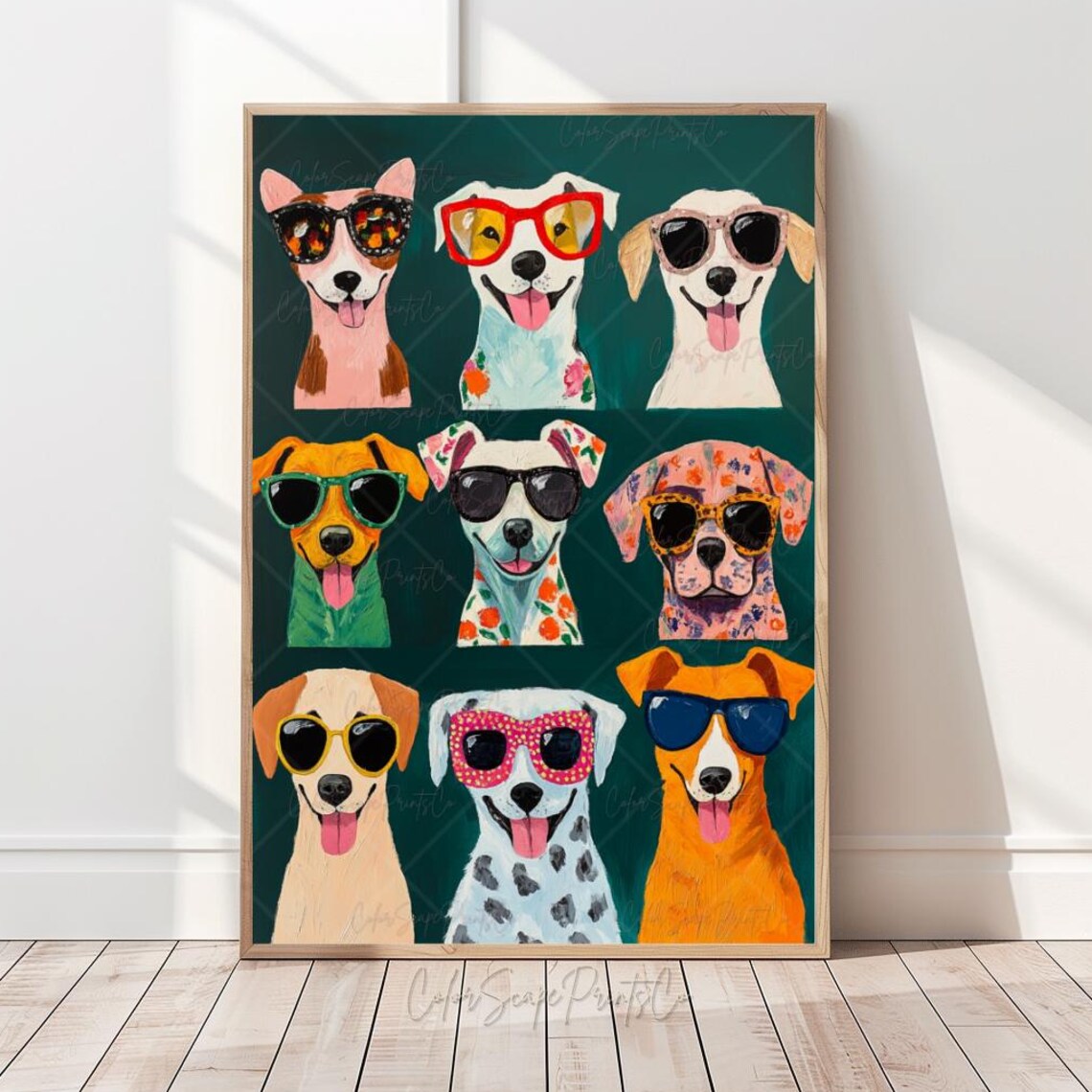 Funny Dog Wall Art Print, Whimsical Pet Lover Gift