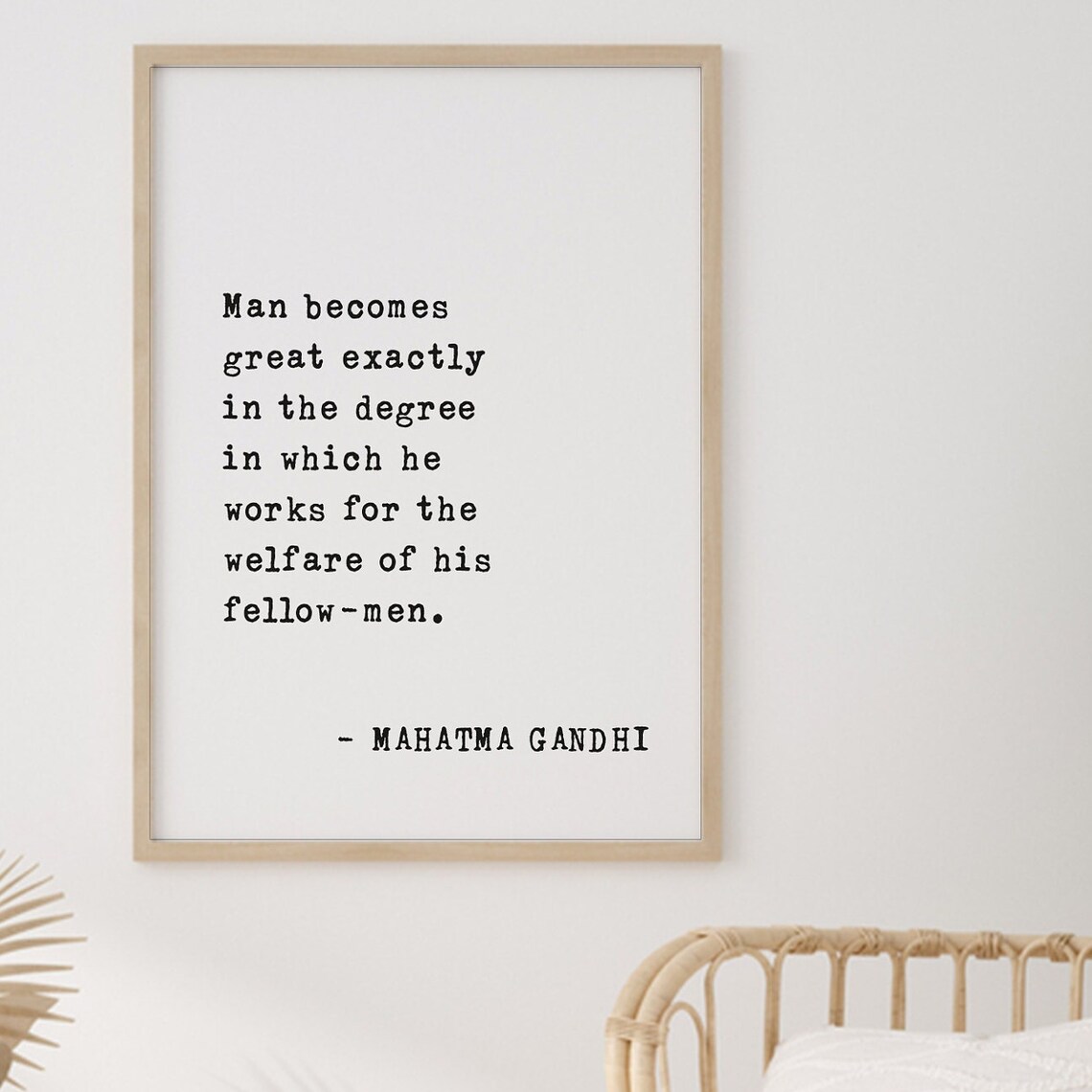 Mahatma Gandhi Welfare of Others Charity Service Quote Poster