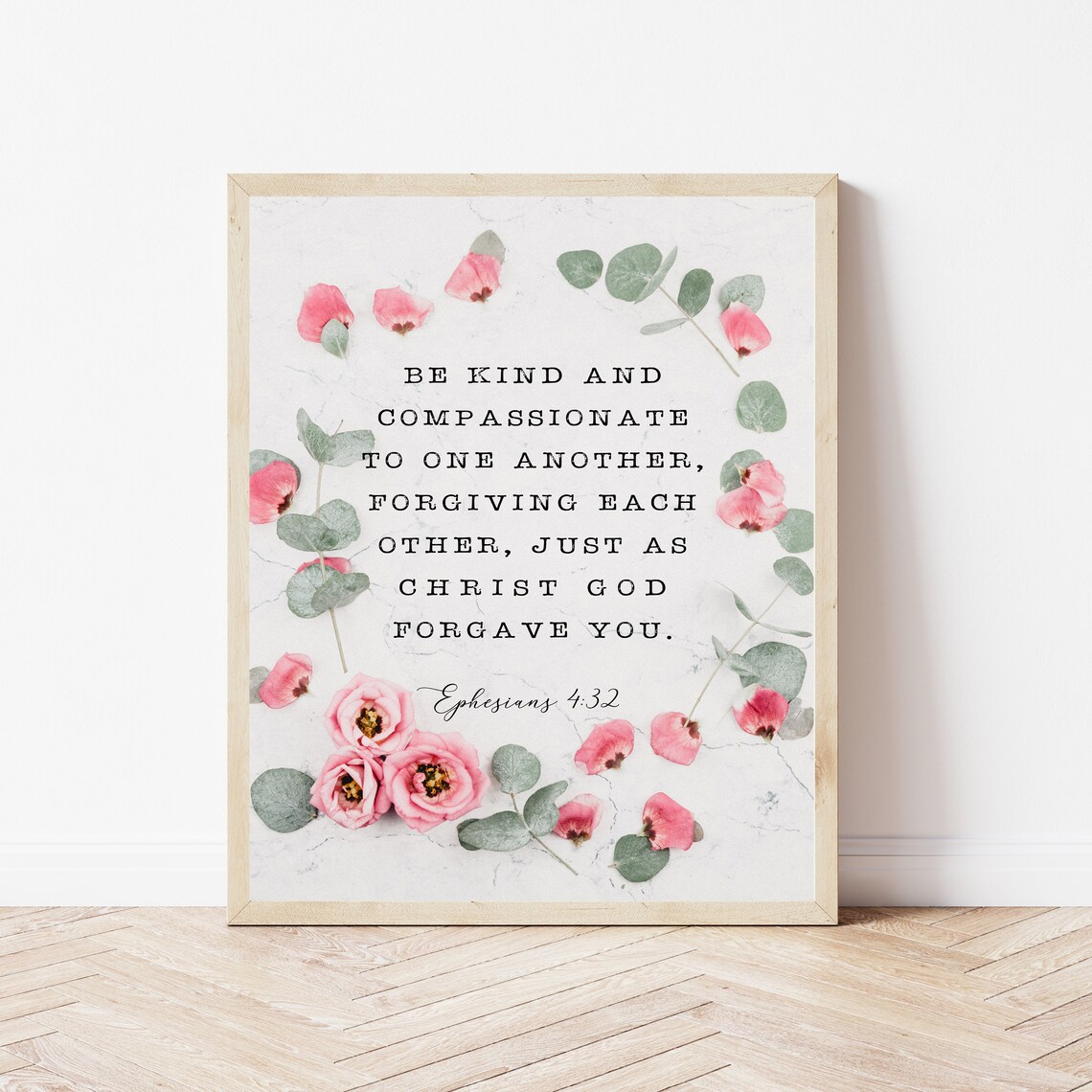 Ephesians 432 Be Kind To One Another Bible Verse Wall Art And Compassionate Scripture Kids Nursery Print