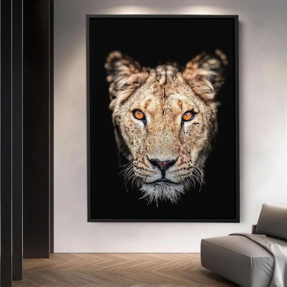 Lion Wall Canvas Painting Home Decor Modern Art Gift Ready To Hang Artwork