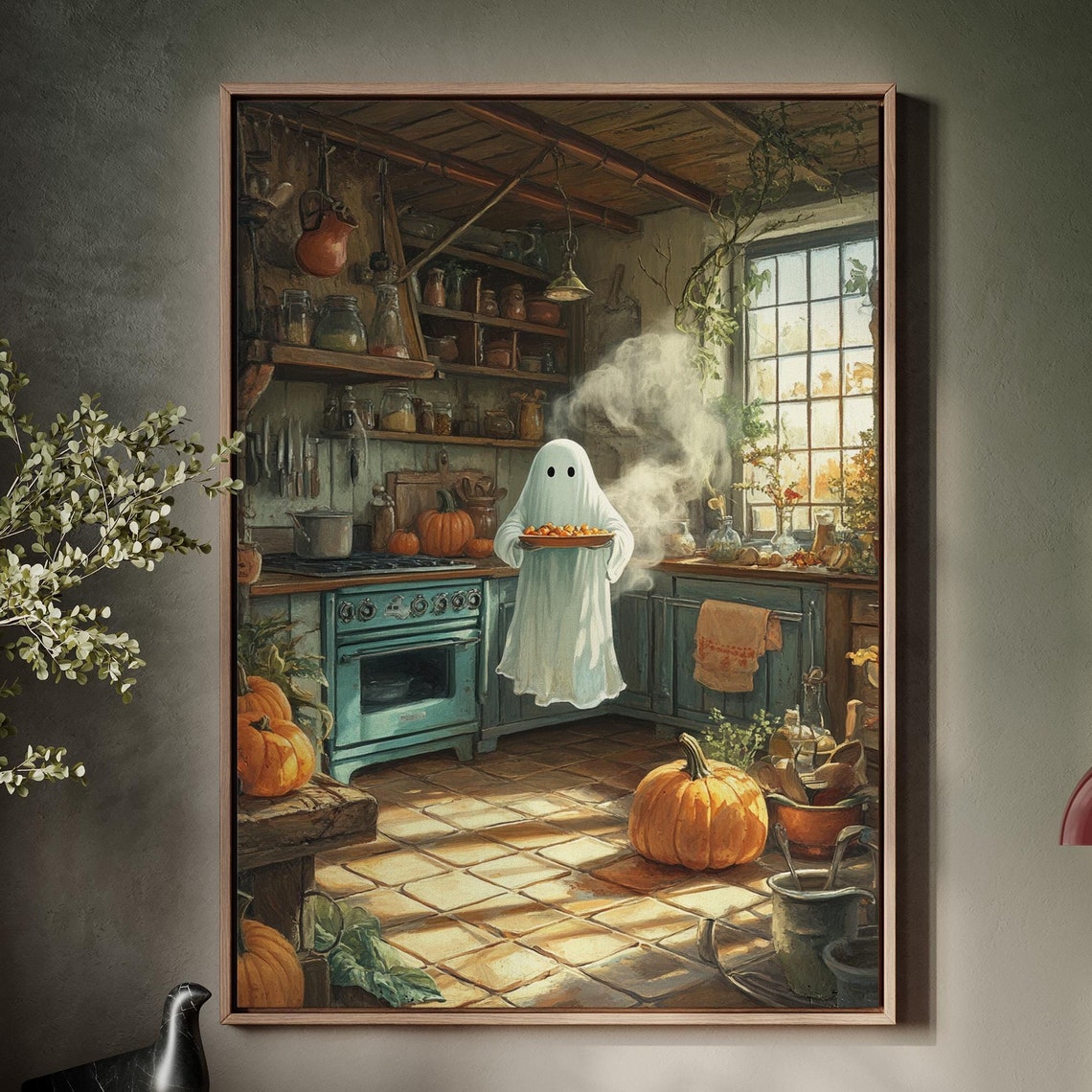 Ghost, Rustic Autumn Kitchen Wall Art