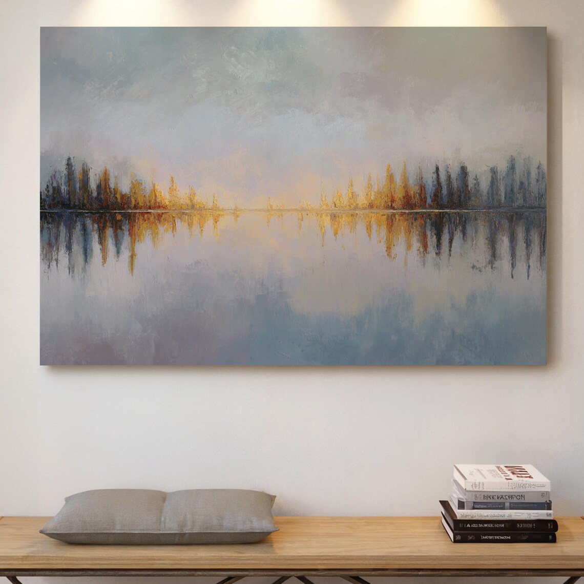 Abstract Lake Sunrise Art Print, Modern Landscape