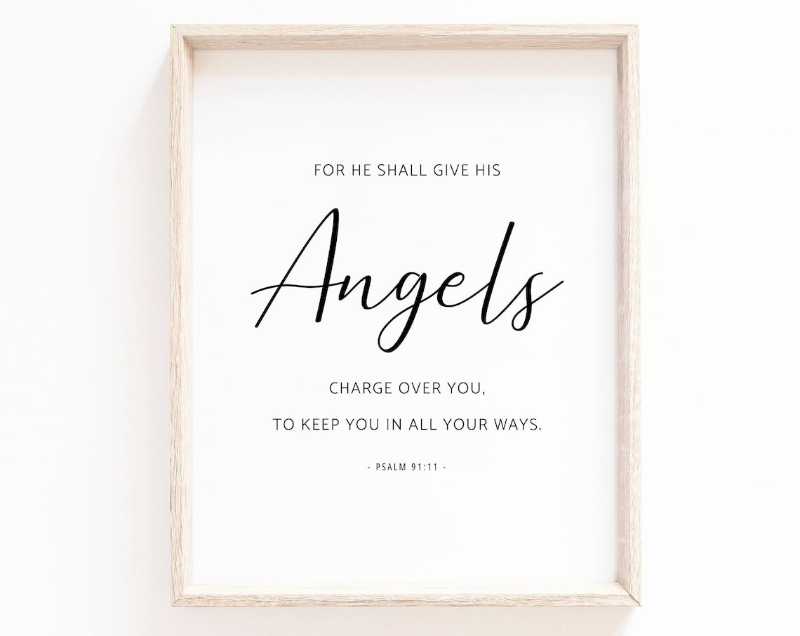 Psalm 9111 Bible Verse Poster, Christian Home Decor - Image 2