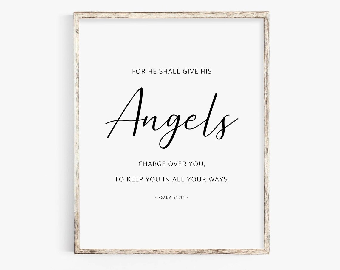Psalm 9111 Bible Verse Poster, Christian Home Decor