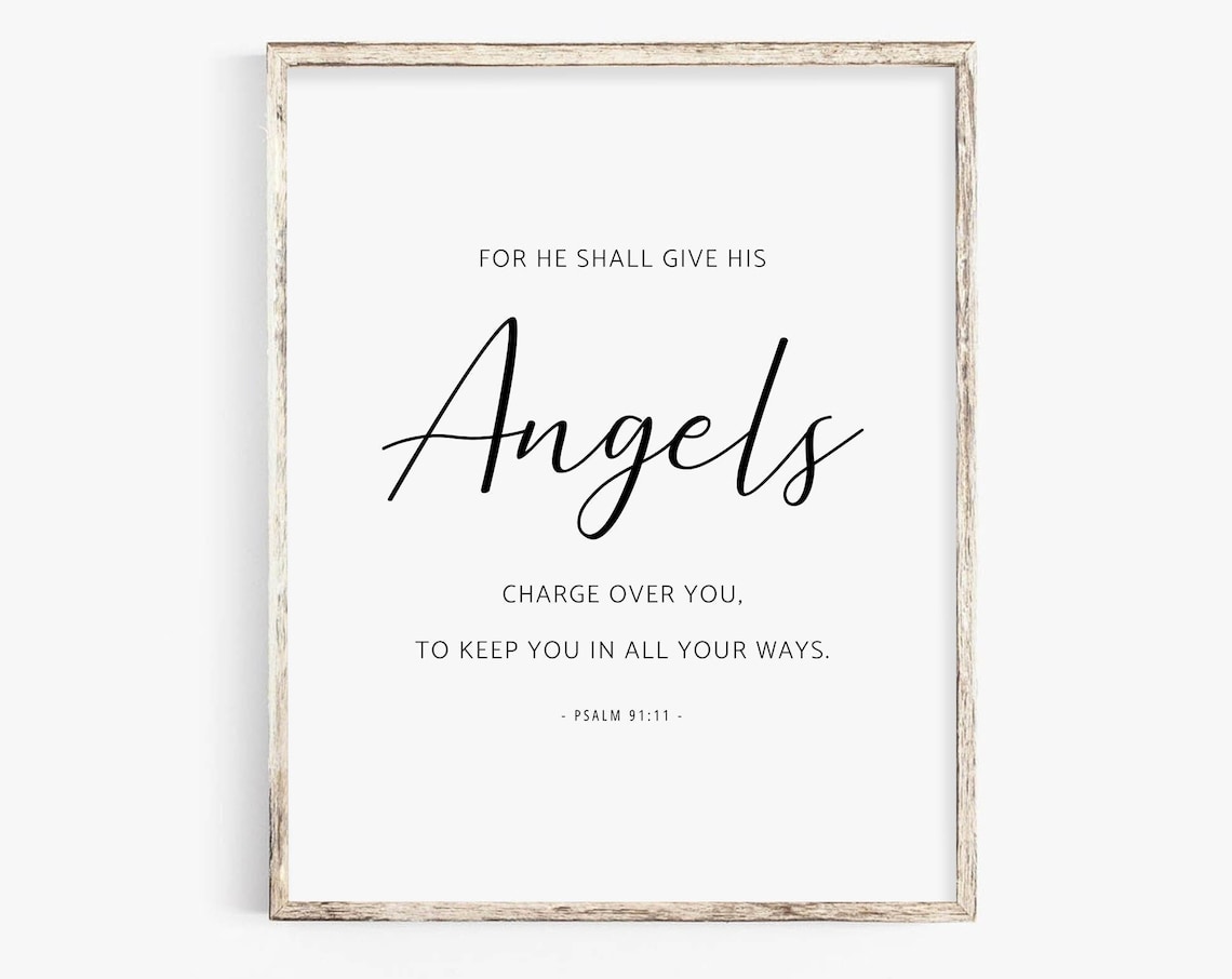 Psalm 91:11 - Scripture Wall Art