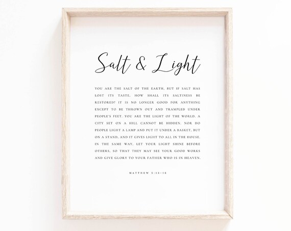 Salt And Light You Are The Light Of The World Matthew 5 Poster