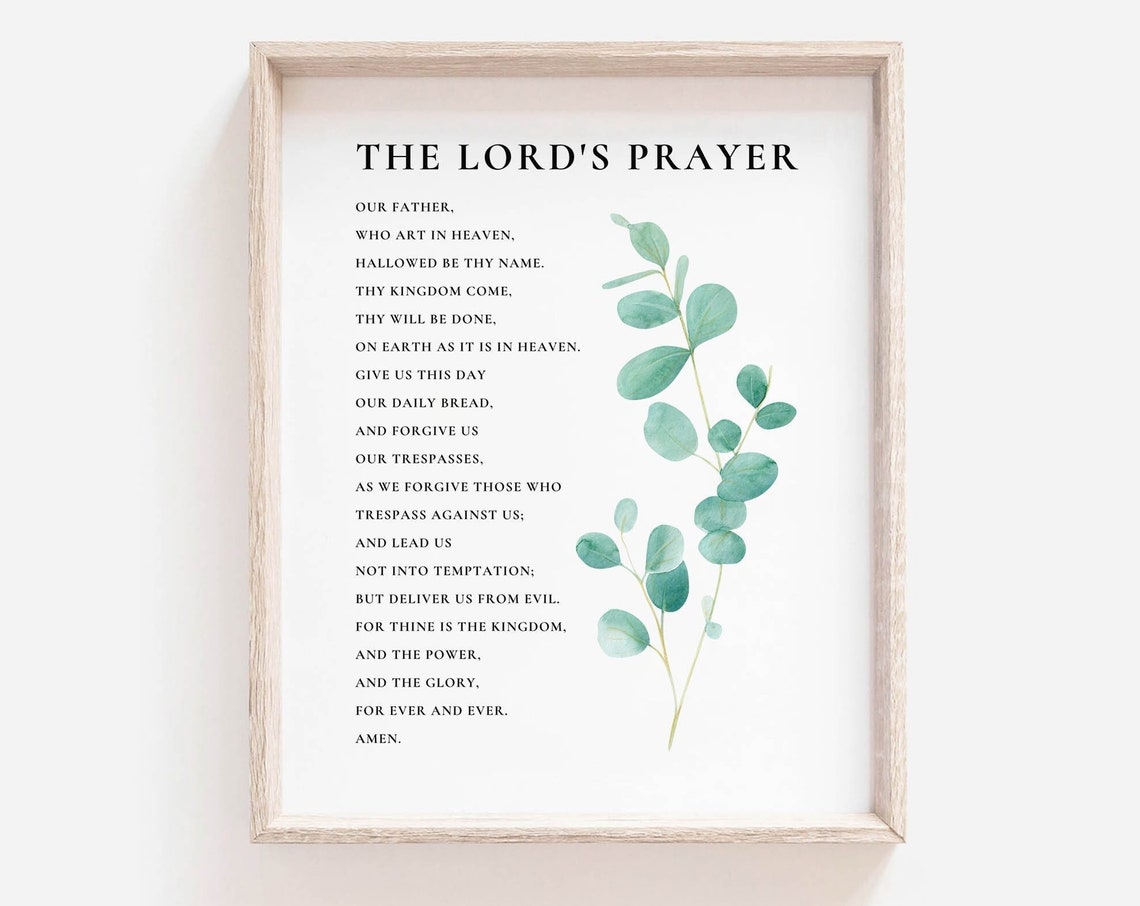 The Lord's Prayer Scripture, Farmhouse Art Print