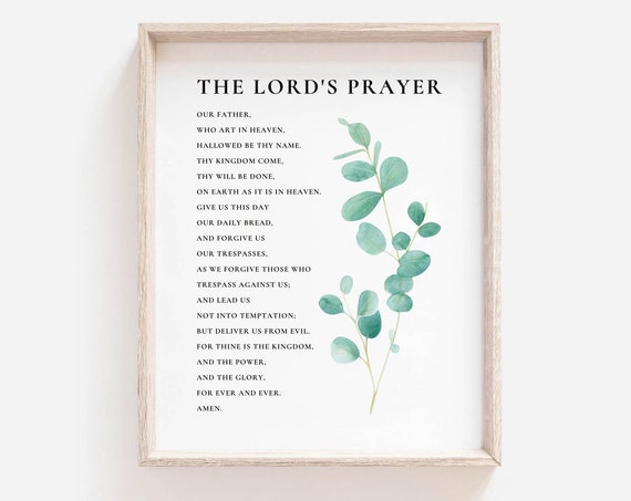 The Lord's Prayer Scripture, Farmhouse Art Print
