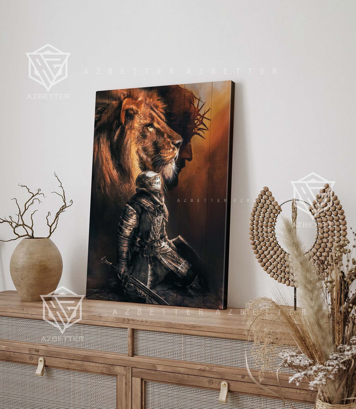 Armor Of God Warrior Of Jesus Painting Lion Of Judah Wall Art Knight Of The King Christian Home Decor Son Of The King - Image 5