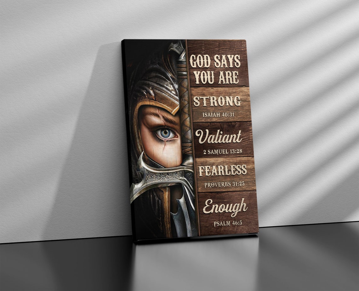 Female Warrior Of God Daughter Of The King Child Of God Lion Jesus Painting God Wall Art Gift For Christian Christmas Gift - Image 3