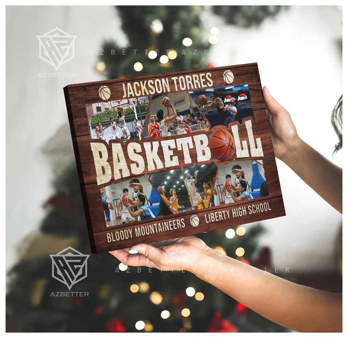 Personalized Basketball Photo Collage Custom Senior Night Gift Poster - Image 4