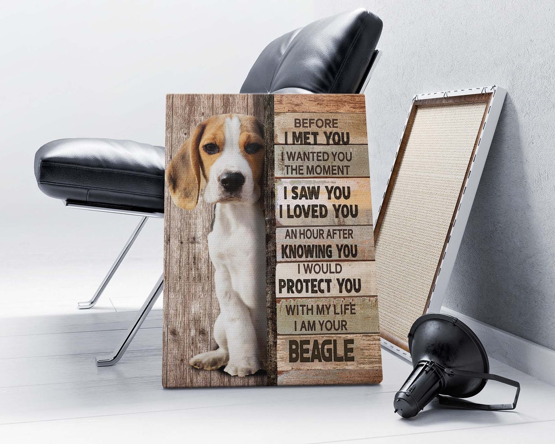 Beagle Puppy Before I Met You Love Pledge Rustic Plank Poster - Image 4