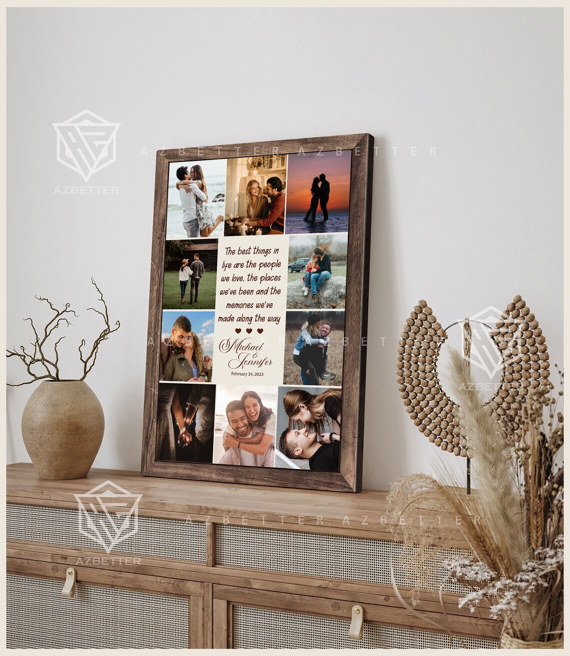 The Best Things In Life Couple Photo Collage Anniversary Love Poster - Image 2