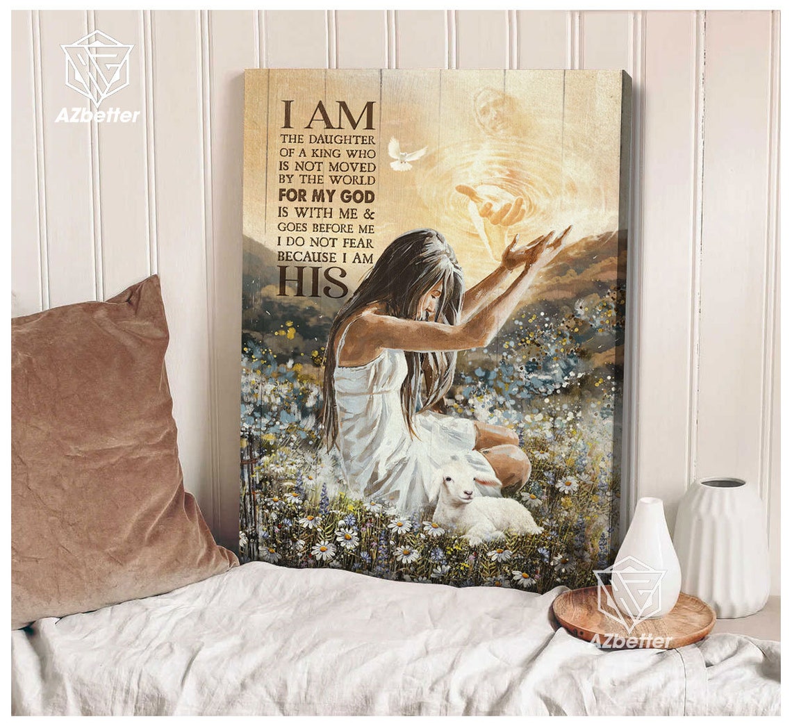 Beautiful Girl Painting Daughter Of The King Child Of God Jesus Painting God Wall Art Gift For Christian Female Warrior Of God - Image 5