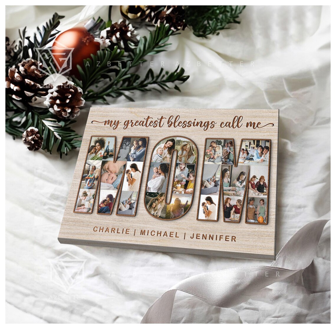 My Greatest Blessings Call Me Mom Photo Letter Collage Family Poster - Image 2