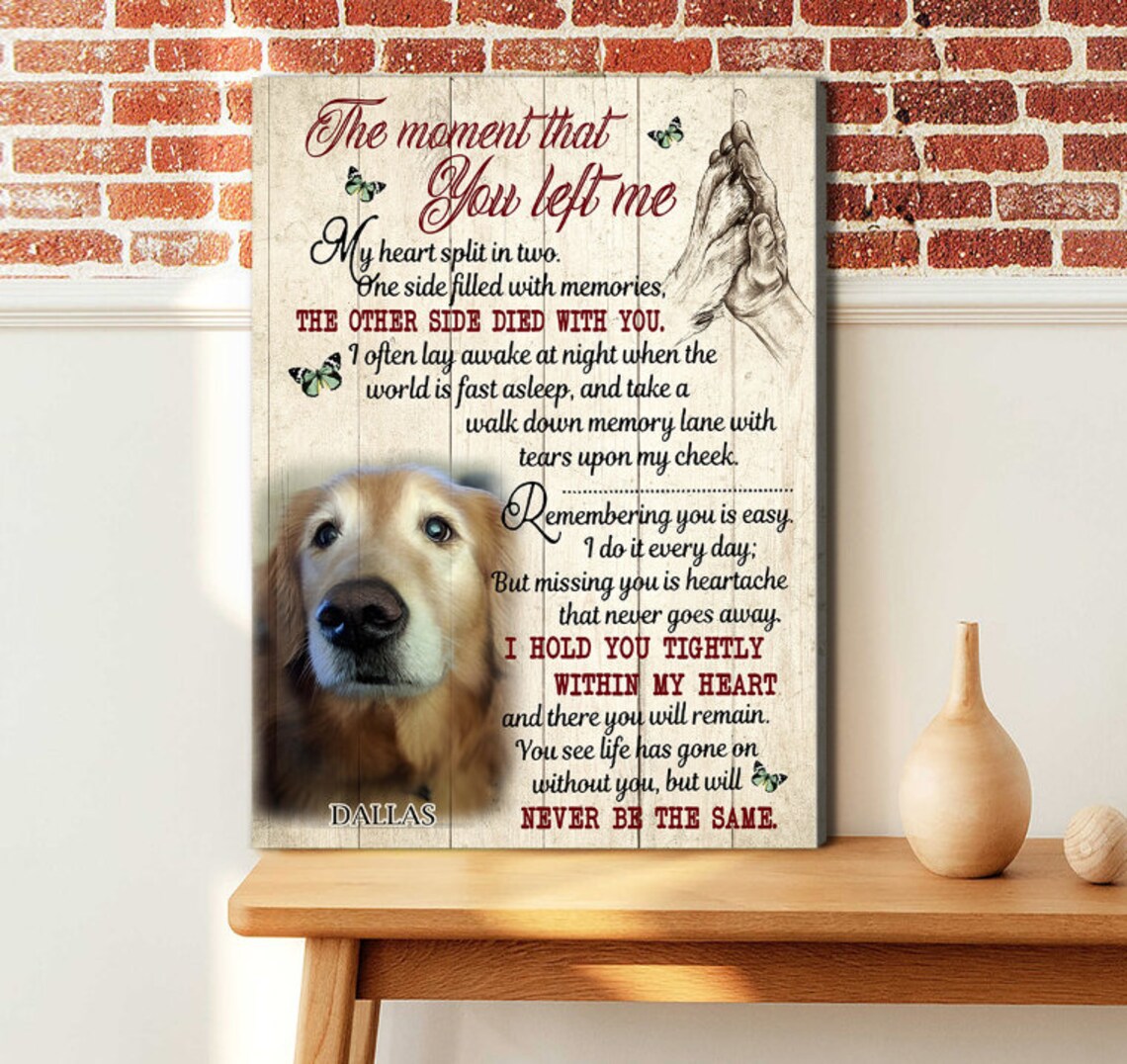 The Moment That You Left Me Dog Memorial Prayer Poem Corgi Art Poster - Image 5