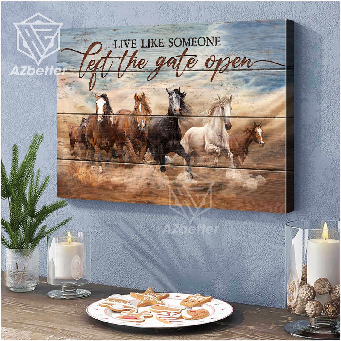 Running Horses Live Like Someone Left The Gate Open Quote Poster - Image 2
