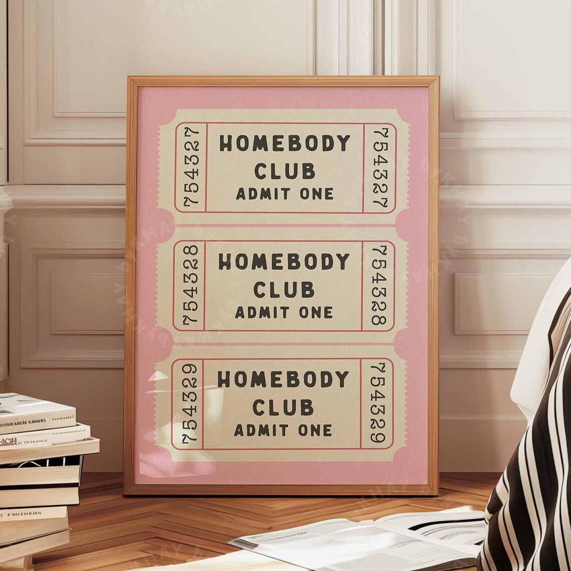 Homebody Club Pink Retro Aesthetic Art Print