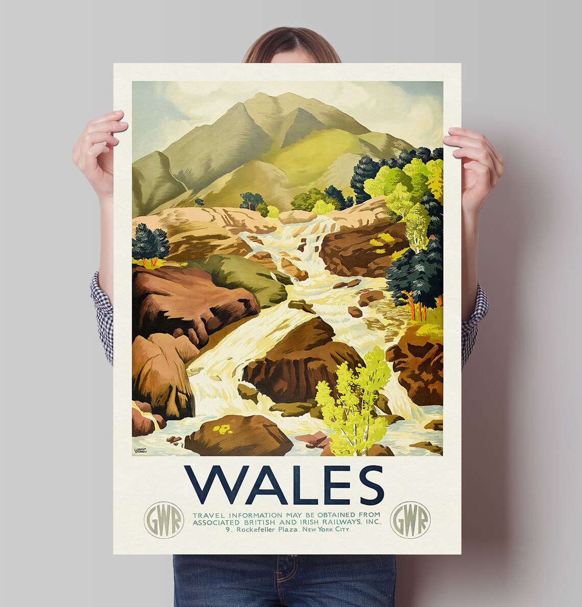 Wales Vintage Travel Poster, Welsh Wall Art Print