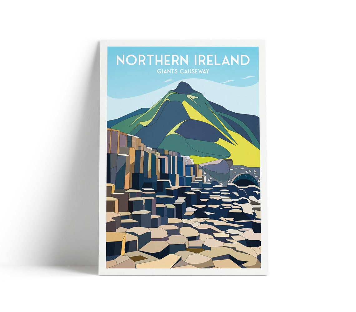 Giants Causeway Northern Ireland Basalt Columns Travel Art Poster