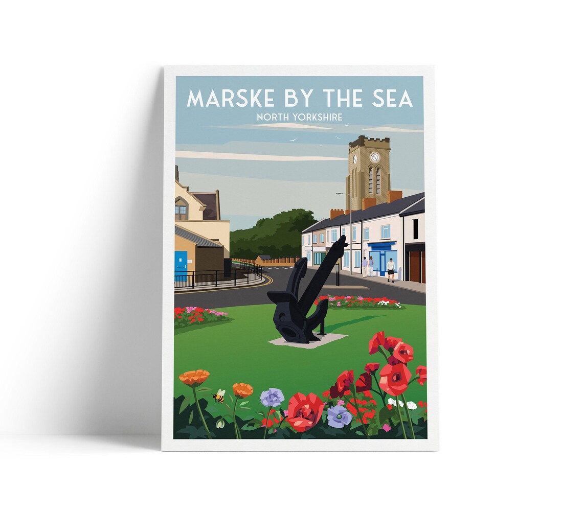 Marskeby-the-Sea Travel Poster, North Yorkshire