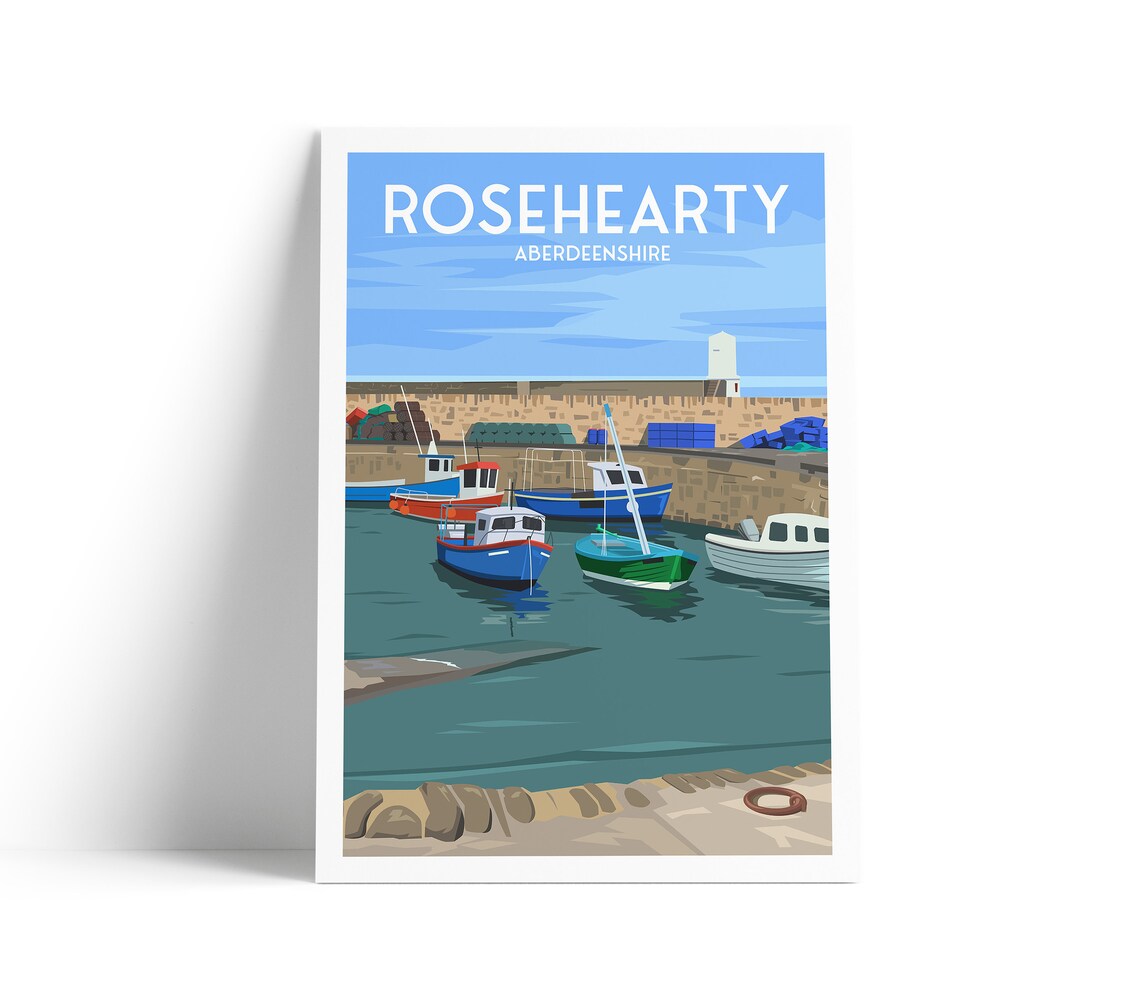 Rosehearty Travel Poster, Aberdeenshire Harbour