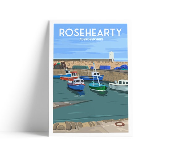 Rosehearty Travel Poster, Aberdeenshire Harbour