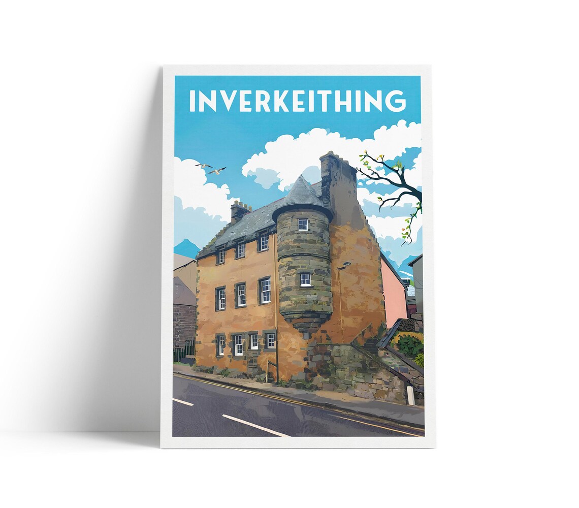 Inverkeithing Scotland Historic Stone Building Heritage Street Poster