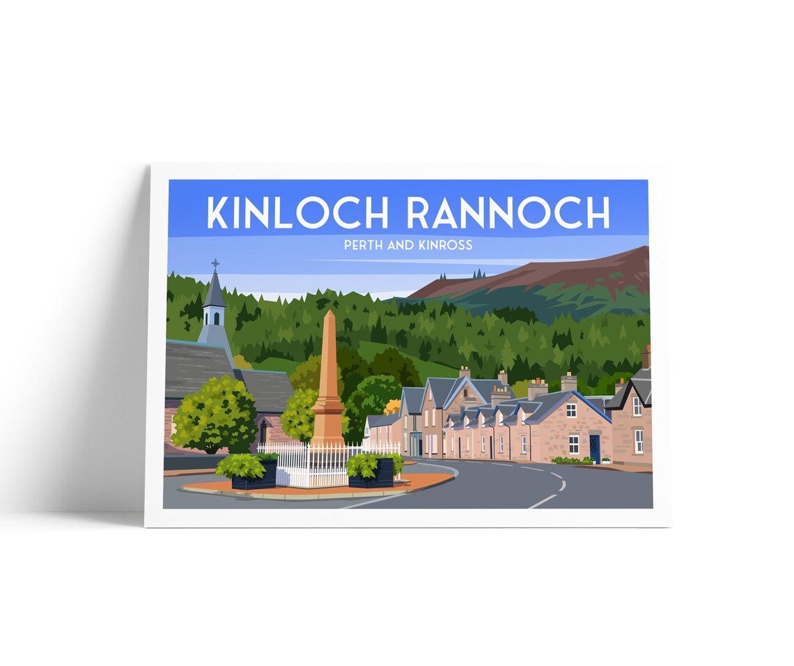 Kinloch Rannoch Perth and Kinross Scotland Vintage Travel Poster
