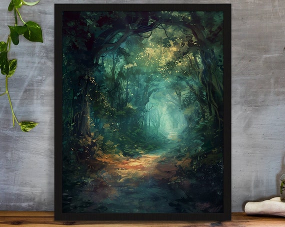 Colorful Forest Gift For Her Oil Landscape Art Print Gift Forest Wall Decor Landscape Decor Gift